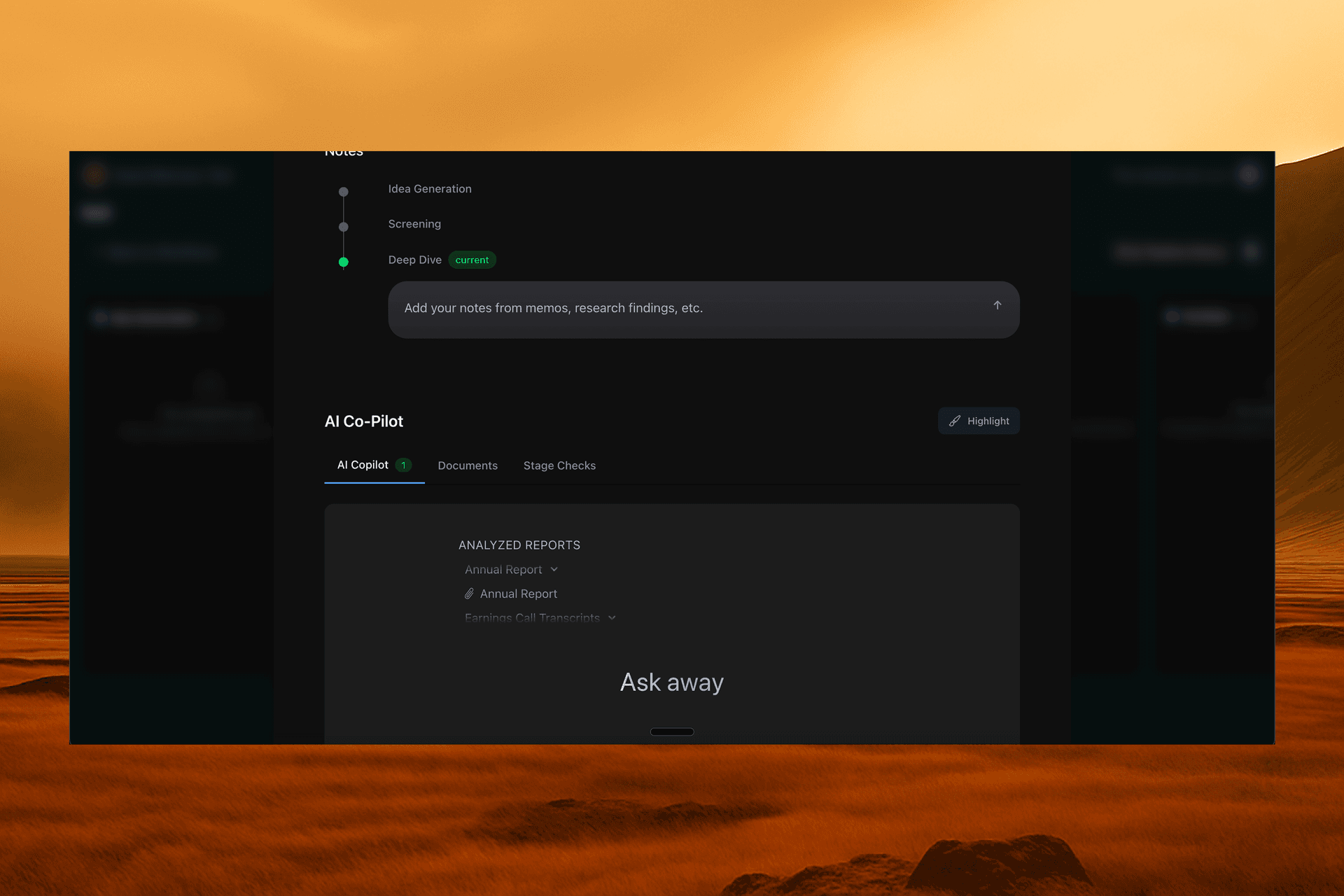 AI Co-Pilot Interface